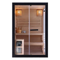 Sauna Finlandese Bivita Panorama Black 2 Persone 130x120x200 cm con Forno 3,5 kW
