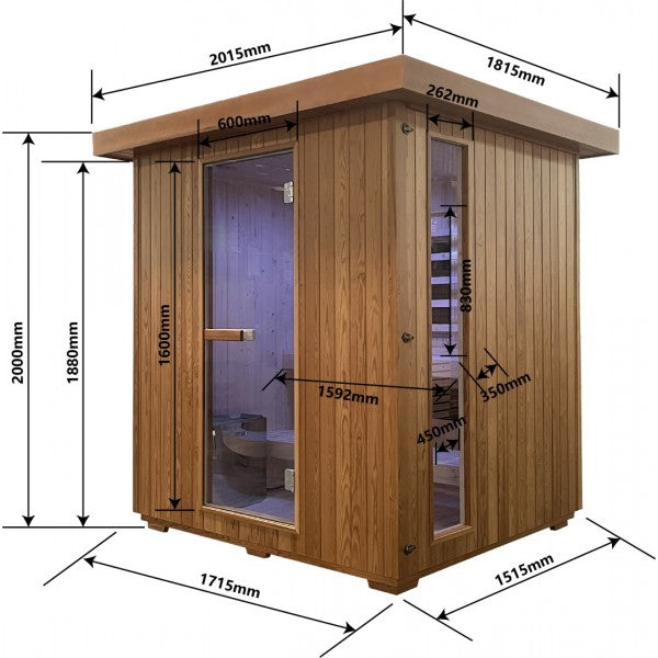 SAUNA PER ESTERNO LAHTI COMBINATA FIRLANDESE INFRAROSSI