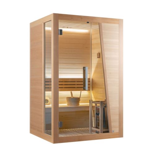 Sauna Finlandese Bivita Tampere 2 Persone 125x110x195 cm con Forno Harvia 3,5 kW