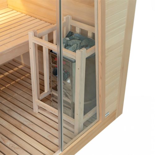 Sauna Finlandese Bivita Tampere 2 Persone 125x110x195 cm con Forno Harvia 3,5 kW
