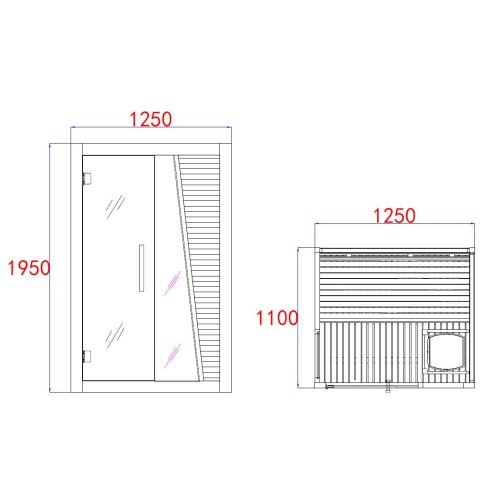 Sauna Finlandese Bivita Tampere 2 Persone 125x110x195 cm con Forno Harvia 3,5 kW