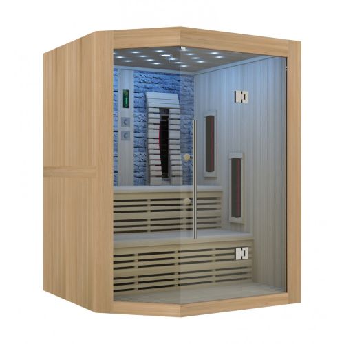 Sauna Infrarossi Bivita Kiruna 3-4 Persone 160x160x210 cm con Bluetooth e Cromoterapia