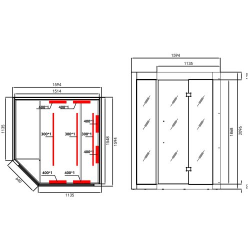Sauna Infrarossi Bivita Kiruna 3-4 Persone 160x160x210 cm con Bluetooth e Cromoterapia