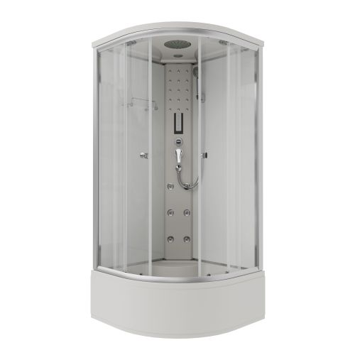 Cabina Doccia con Vasca Bivita PR55 90x90x205 cm con Idromassaggio, Radio e Piatto Alto