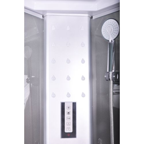 Cabina Doccia con Vasca Bivita PR55 90x90x205 cm con Idromassaggio, Radio e Piatto Alto