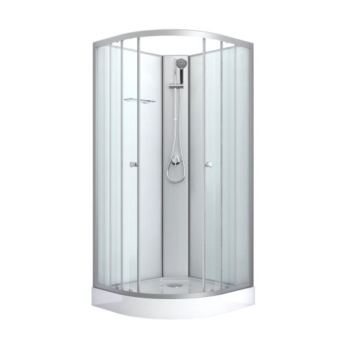 Box Doccia Cabina Bivita Idea2 PS11 90x90x203 cm Circolare con Piatto Antiscivolo Incluso