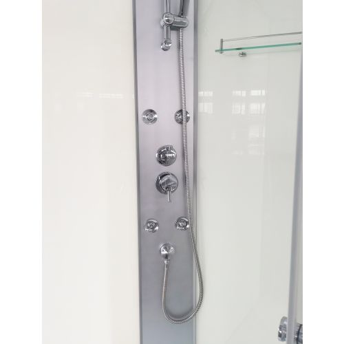 Cabina Doccia Idromassaggio Bivita Viva 80x120x225 cm con Profili Cromo e Piatto Antiscivolo