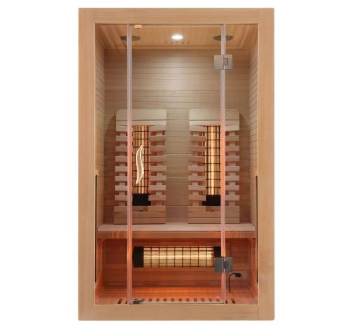Sauna a Infrarossi Bivita MALMO 2 B10120 2 Posti 120x105x190 cm con Bluetooth e Fototerapia
