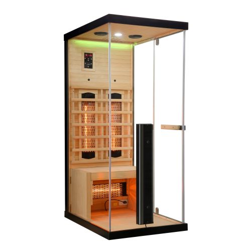 Sauna Infrarossi Bivita New Billund1 1 Persona 80x110x190 cm con Cromoterapia e Radio MP3 USB