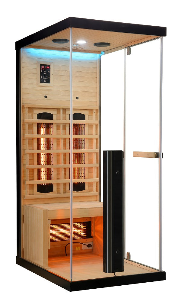 Sauna Infrarossi Bivita New Billund1 1 Persona 80x110x190 cm con Cromoterapia e Radio MP3 USB
