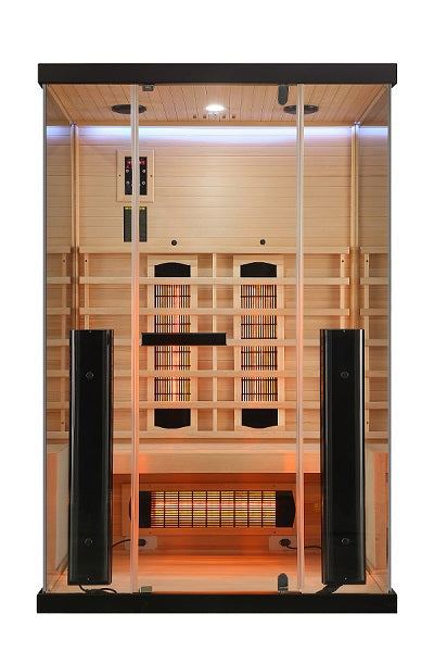 Sauna Infrarossi Bivita New Billund2 2 Persone 125x100x190 cm con Cromoterapia e Radio MP3 USB