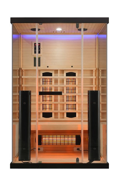 Sauna Infrarossi Bivita New Billund2 2 Persone 125x100x190 cm con Cromoterapia e Radio MP3 USB