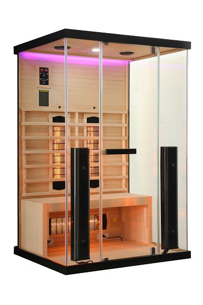 Sauna Infrarossi Bivita New Billund2 2 Persone 125x100x190 cm con Cromoterapia e Radio MP3 USB