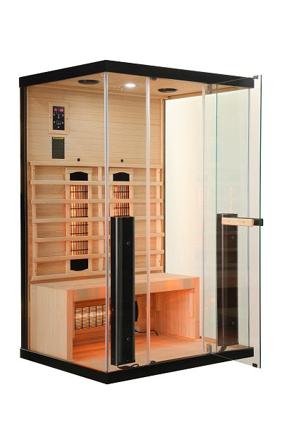 Sauna Infrarossi Bivita New Billund2 2 Persone 125x100x190 cm con Cromoterapia e Radio MP3 USB