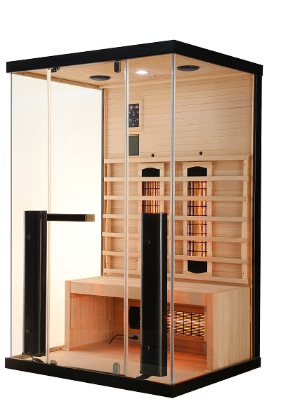 Sauna Infrarossi Bivita New Billund2 2 Persone 125x100x190 cm con Cromoterapia e Radio MP3 USB