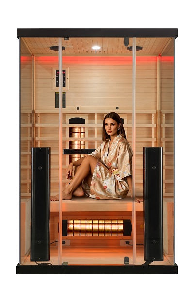 Sauna Infrarossi Bivita New Billund2 2 Persone 125x100x190 cm con Cromoterapia e Radio MP3 USB