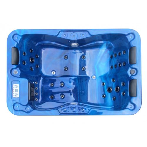 Minipiscina Idromassaggio da Esterno Bivita Modena SPA09 205x130x70 cm Blu con 35 Getti