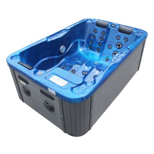 Minipiscina Idromassaggio da Esterno Bivita Modena SPA09 205x130x70 cm Blu con 35 Getti