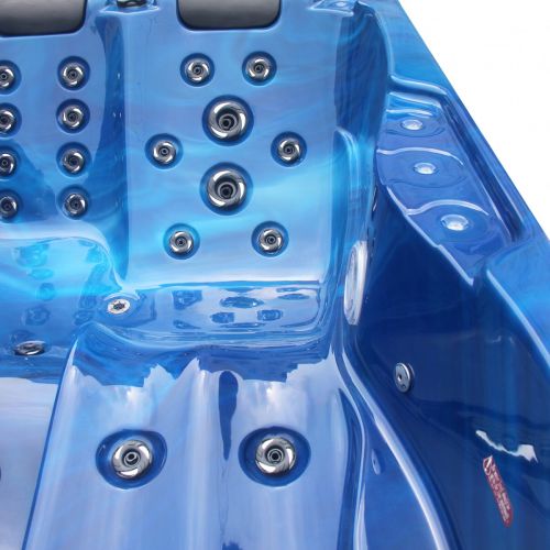 Minipiscina Idromassaggio da Esterno Bivita Modena SPA09 205x130x70 cm Blu con 35 Getti