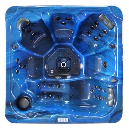 Minipiscina Idromassaggio da Esterno Bivita Oasis Maxi SPA13 210x210x95 cm Blu con 48 Getti
