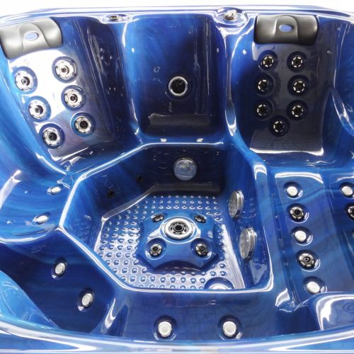 Minipiscina Idromassaggio da Esterno Bivita Oasis Maxi SPA13 210x210x95 cm Blu con 48 Getti