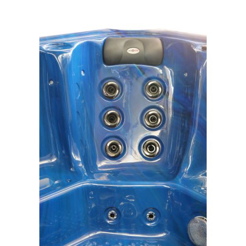 Minipiscina Idromassaggio da Esterno Bivita Oasis Maxi SPA13 210x210x95 cm Blu con 48 Getti