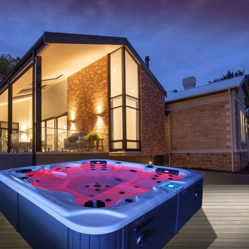 Minipiscina Idromassaggio da Esterno Bivita Oasis Maxi SPA13 210x210x95 cm Blu con 48 Getti
