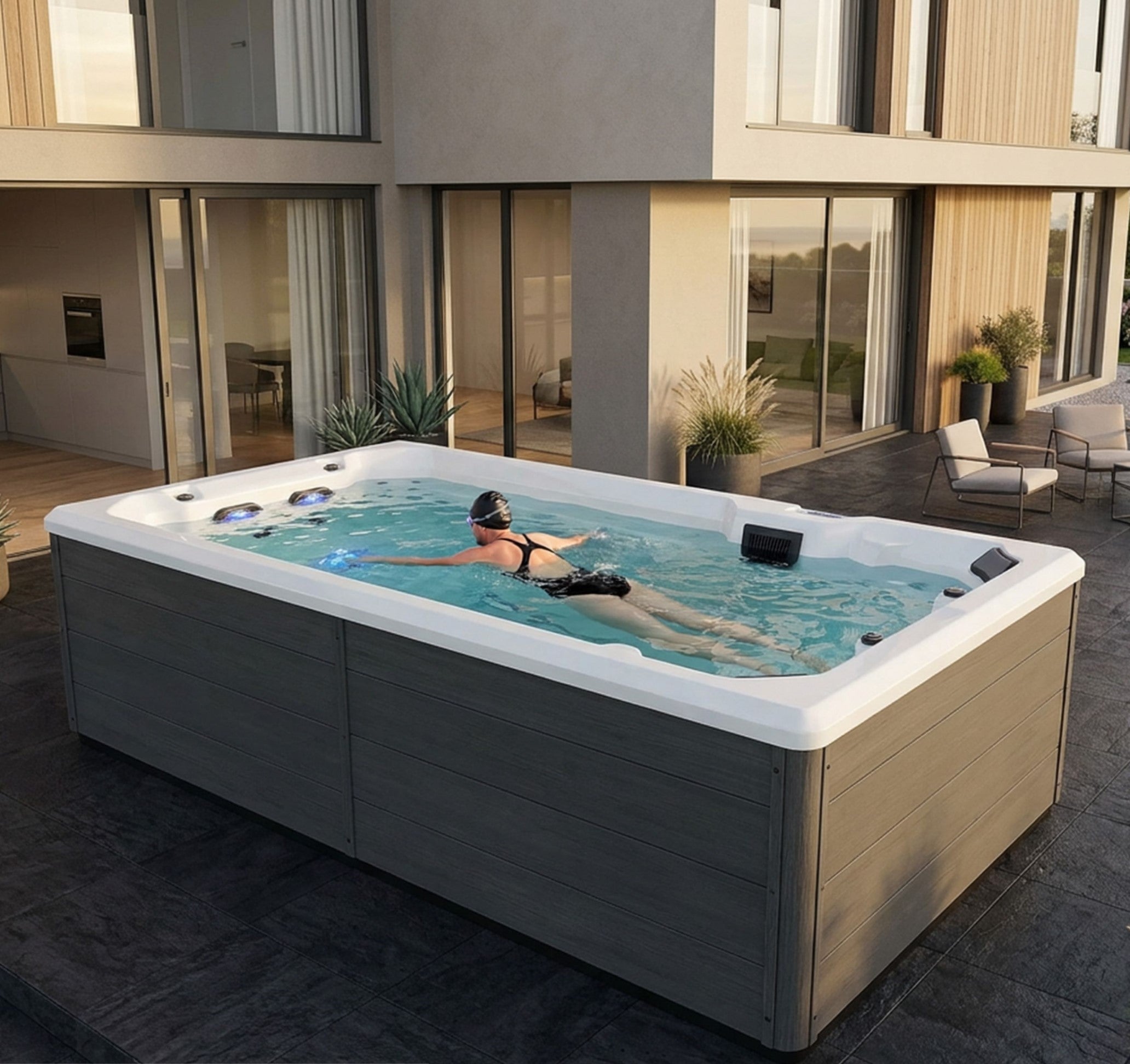 Piscina Idromassaggio da Esterno Bivita Valencia Max SPA36 400x220x126 cm con 39 Getti
