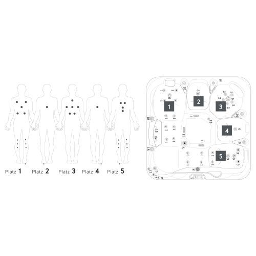 Minipiscina Idromassaggio da Esterno Bivita Tahiti SPA54 200x200x88 cm Bianca con 31 Getti