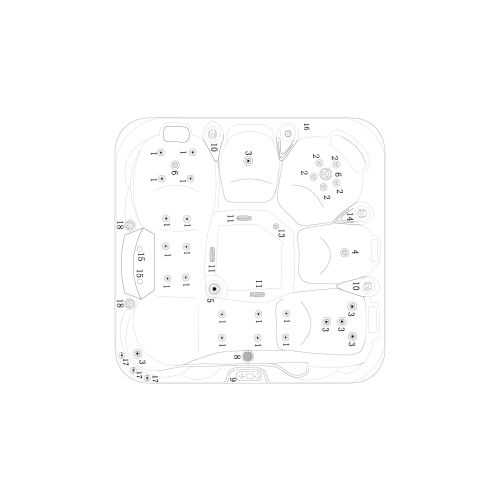 Minipiscina Idromassaggio da Esterno Bivita Tahiti SPA54 200x200x88 cm Bianca con 31 Getti