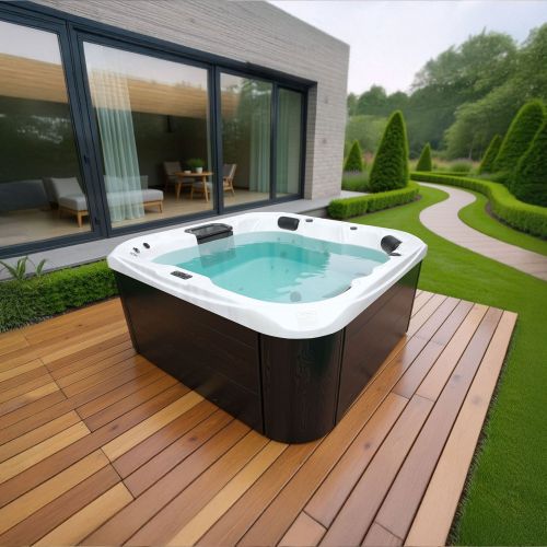 Minipiscina Idromassaggio da Esterno Bivita Tahiti SPA54 200x200x88 cm Bianca con 31 Getti