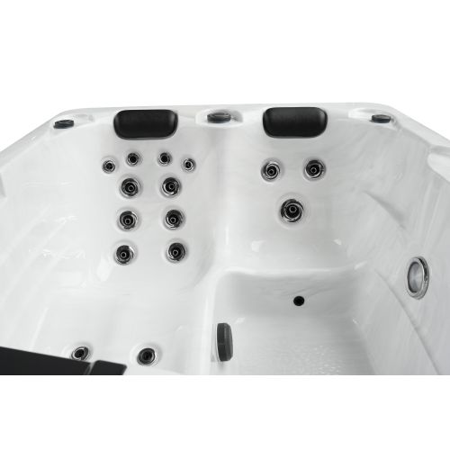 Minipiscina Idromassaggio da Esterno Bivita Diablo SPA56 210x160x80 cm Bianca con 25 Getti