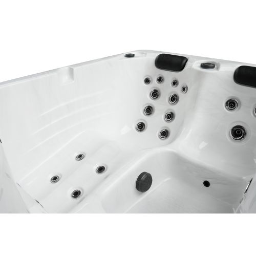 Minipiscina Idromassaggio da Esterno Bivita Diablo SPA56 210x160x80 cm Bianca con 25 Getti