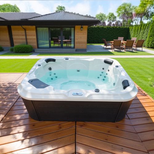 Minipiscina Idromassaggio da Esterno Bivita Tirol SPA58 210x210x80 cm Bianca con 28 Getti