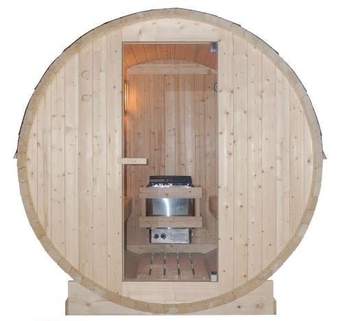 Sauna Finlandese da Esterno a Botte Bivita Tromso M F50120 189x120x191,5 cm per 2 Persone con Forno 3,6 kW