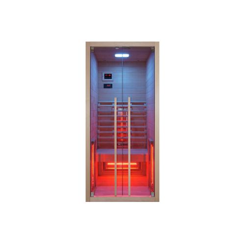 Sauna a Infrarossi Bivita RUBY 1 1 Posto 90x100x195 cm con Bluetooth e LED 7 Colori