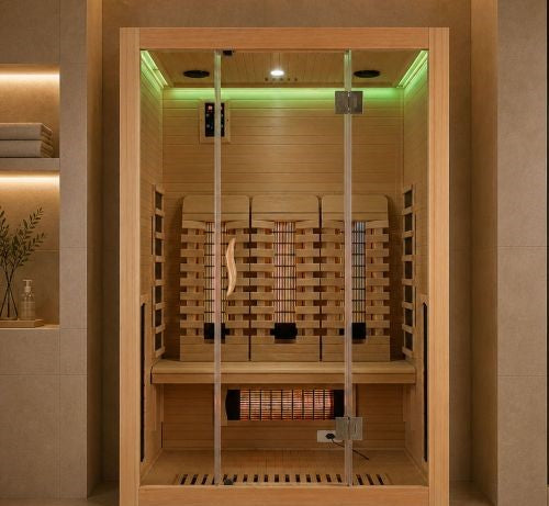 Sauna Infrarossi Bivita Space Open 3 Persone 150x120x200 cm con Bluetooth e Cromoterapia
